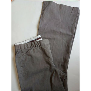 Worthington Stretch Trouser Dress Pants Womens Size 14 Gray Patterned Wide Leg
